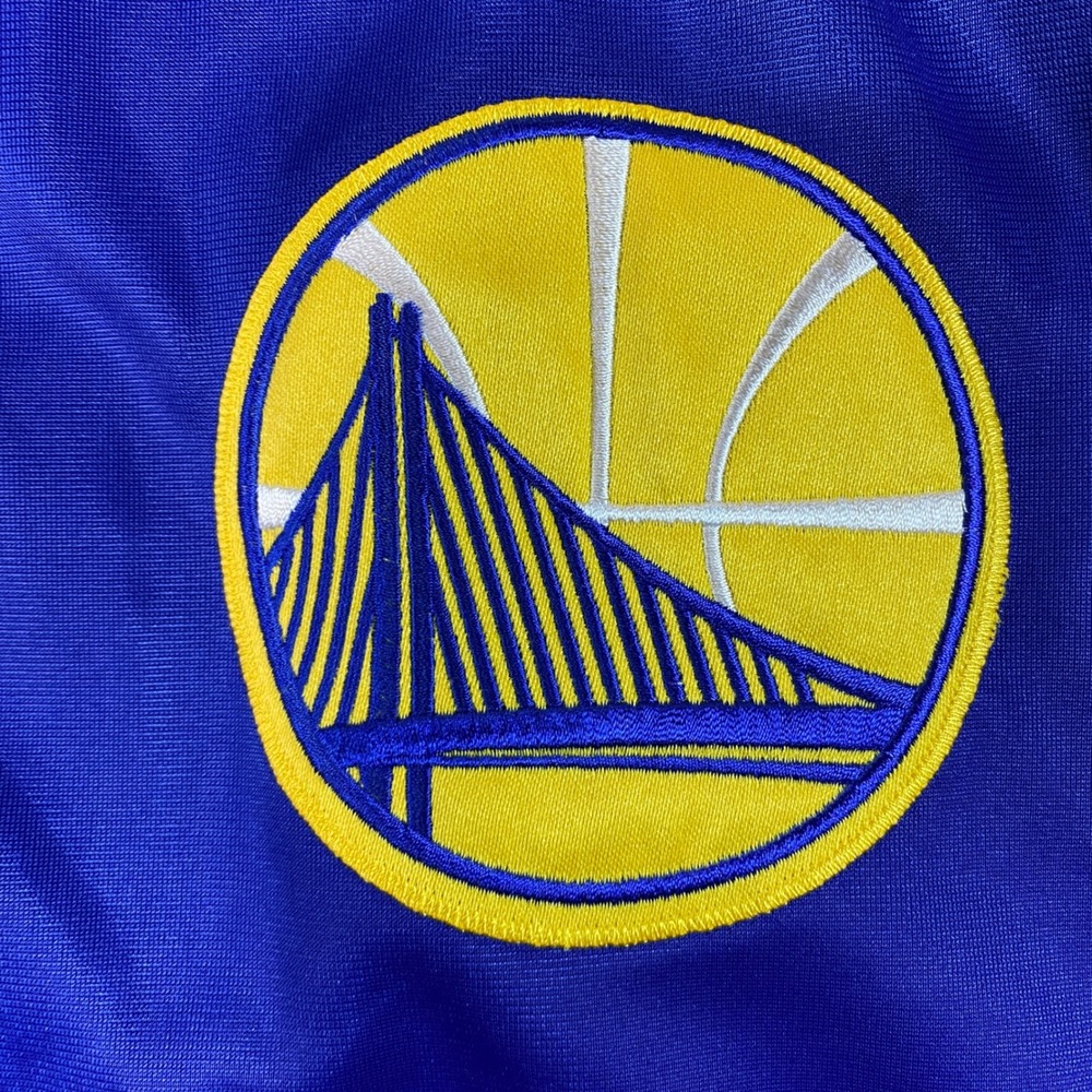 Golden State Warriors NBA Track Jacket Mens XLT BlueYellow Full Zip Majestic NWT - Picture 3 of 8